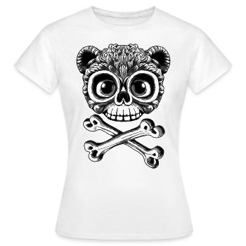 Révolte en peluche : ours en peluche dans une jolie tenue de crâne - T-shirt Femme - blanc - Devant - AI Model Female 172 dark (172cm)