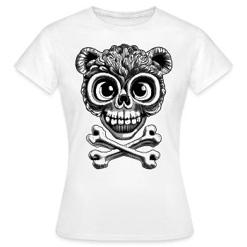 Chemise Punky Teddy Skull : Message provocateur - T-shirt Femme - blanc - Devant - AI Model Female 172 dark (172cm)