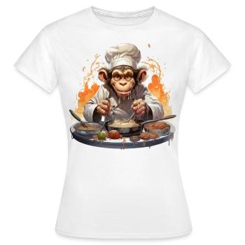 Der kulinarische Schimpanse - Frauen T-Shirt - Weiß - Vorne - AI Model Female 172 dark (172cm)