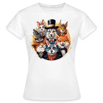 La folie de la mascarade animale - T-shirt Femme - blanc - Devant - AI Model Female 172 dark (172cm)
