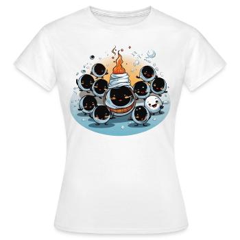Die lustige Schneemann-Brigade - Frauen T-Shirt - Weiß - Vorne - AI Model Female 172 dark (172cm)
