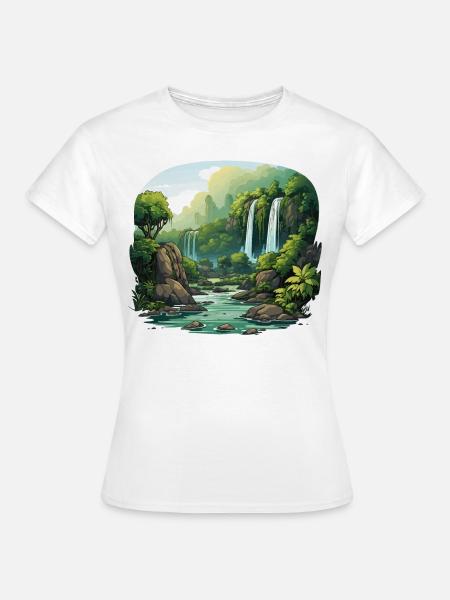 Verzaubernde Kaskaden - Frauen T-Shirt - Weiß