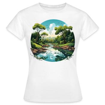 Rythmes du fleuve - T-shirt Femme - blanc - Devant - AI Model Female 172 dark (172cm)