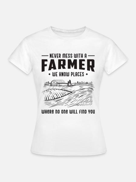 Agricultor Agricultura Tractor Tractor Idea de regalo - Dame-T-shirt - hvid
