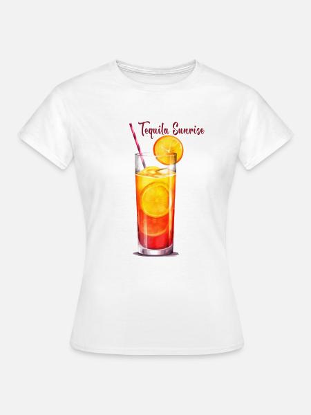 Tequila Sunrise Cocktail Longdrink - Frauen T-Shirt - Weiß