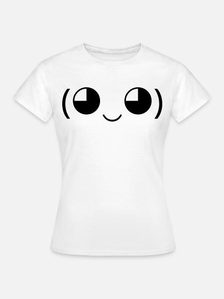 Süßes Lächeln (◕‿◕) kawaii Emoticon - Frauen T-Shirt - Weiß