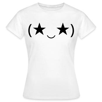 Émote Œil d’Étoile (★‿★) inspire - T-shirt Femme - blanc - Devant - AI Model Female 172 dark (172cm)