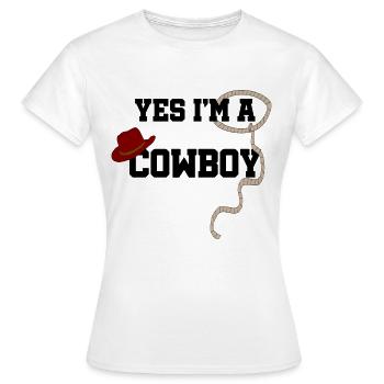 cowboy - Women's T-Shirt - white - Front - AI Model Female 172 dark (172cm)