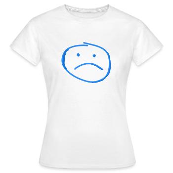 trauriges Gesicht - Frauen T-Shirt - Weiß - Vorne - AI Model Female 172 dark (172cm)