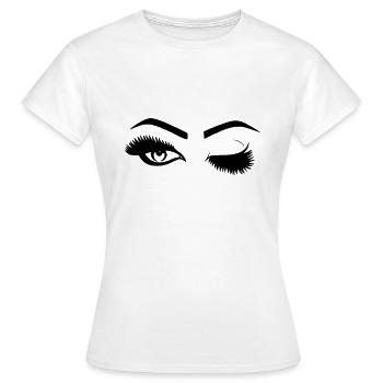 Eyelashes eyebrows women gift - Women's T-Shirt - white - Front - AI Model Female 172 dark (172cm)