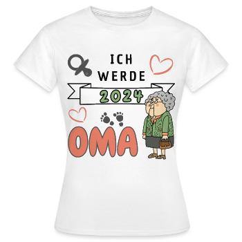 Ich werde 2024 Oma - Frauen T-Shirt - Weiß - Vorne - AI Model Female 172 dark (172cm)