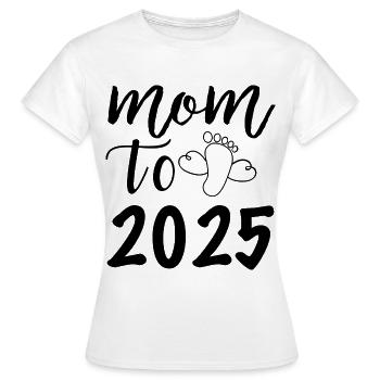 Maman à être 2025, 2025 Je vais être maman - T-shirt Femme - blanc - Devant - AI Model Female 172 dark (172cm)