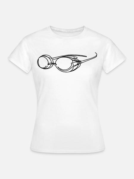 Schwimmbrille Grafik - Frauen T-Shirt - Weiß
