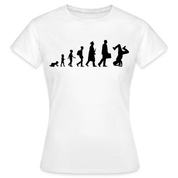Entwicklung des Breakdance - Frauen T-Shirt - Weiß - Vorne - AI Model Female 172 dark (172cm)