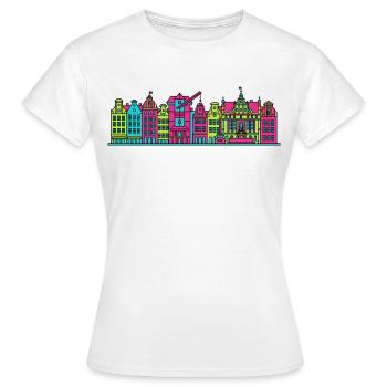 Art de la fontaine de Neptune de la Skyline de la ville de Gdansk - T-shirt Femme - blanc - Devant - AI Model Female 172 dark (172cm)