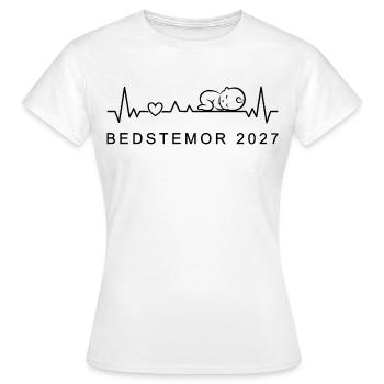 Oma 2027 Herzschlag Schwangerschaft Dänisch - Frauen T-Shirt - Weiß - Vorne - AI Model Female 172 dark (172cm)