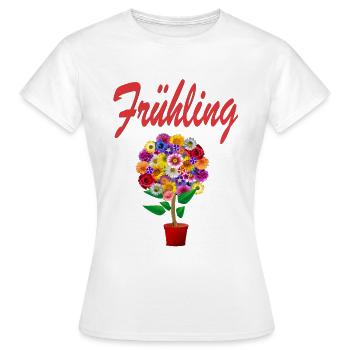 Printemps Design - T-shirt Femme - blanc - Devant - AI Model Female 172 dark (172cm)