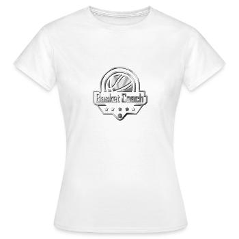 BASKET COACH Metallic Logo Design - Frauen T-Shirt - Weiß - Vorne - AI Model Female 172 dark (172cm)