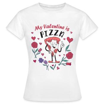 Mein Valentin ist Pizza - Frauen T-Shirt - Weiß - Vorne - AI Model Female 172 dark (172cm)
