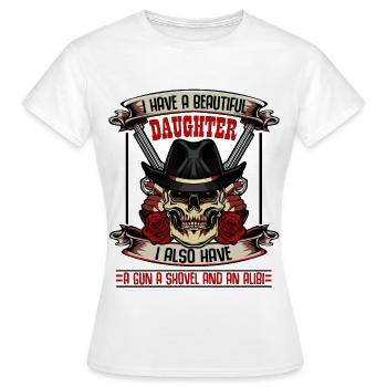 Père et fille - T-shirt Femme - blanc - Devant - AI Model Female 172 dark (172cm)