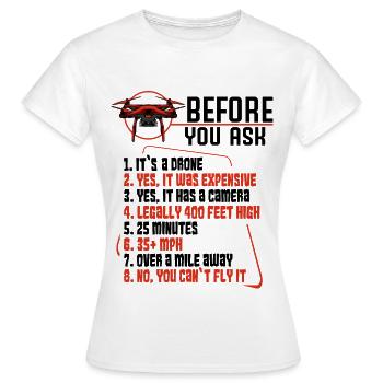 drones - T-shirt Femme - blanc - Devant - AI Model Female 172 dark (172cm)