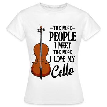 violoncelle - T-shirt Femme - blanc - Devant - AI Model Female 172 dark (172cm)