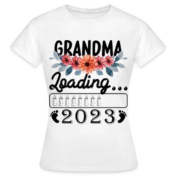 Grand-mère-à-être 2023 Chargement de grand-mère 2023 - T-shirt Femme - blanc - Devant - AI Model Female 172 dark (172cm)