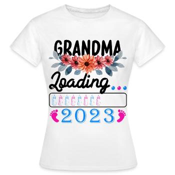 Grand-mère-à-être 2023 Chargement de grand-mère 2023 - T-shirt Femme - blanc - Devant - AI Model Female 172 dark (172cm)