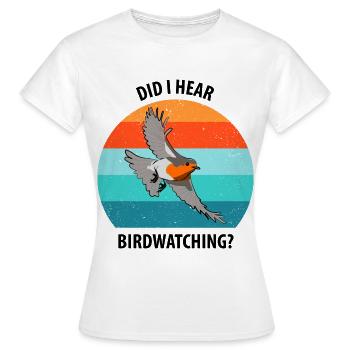 Observation des oiseaux Observation des oiseaux Observation des oiseaux - T-shirt Femme - blanc - Devant - AI Model Female 172 dark (172cm)