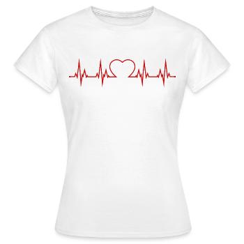 Battement du cœur cardiaque ECG amour cœur - T-shirt Femme - blanc - Devant - AI Model Female 172 dark (172cm)