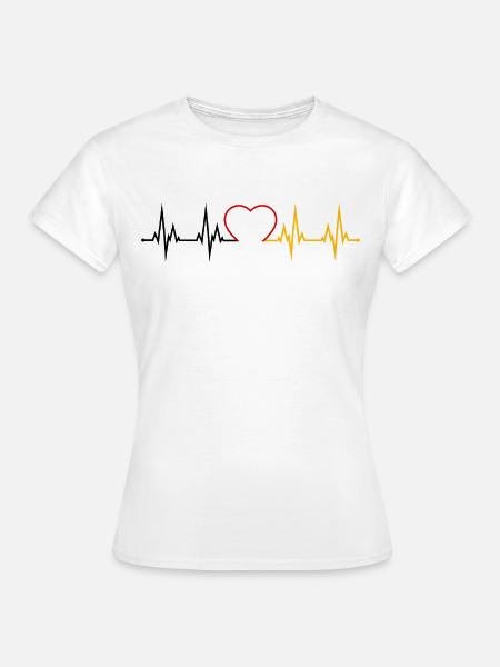 Deutschland Herzschlag - Frauen T-Shirt - Weiß