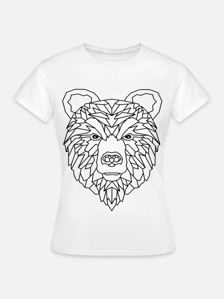Bär Geometric - Frauen T-Shirt - Weiß