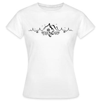 Herzschlag, Liebe zum Wandern und Bergsteigen - Frauen T-Shirt - Weiß - Vorne - AI Model Female 172 dark (172cm)