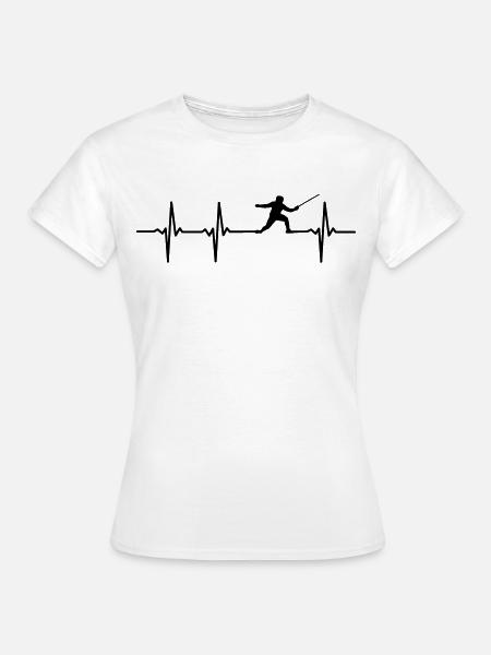 Fechter Herzschlag - Frauen T-Shirt - Weiß