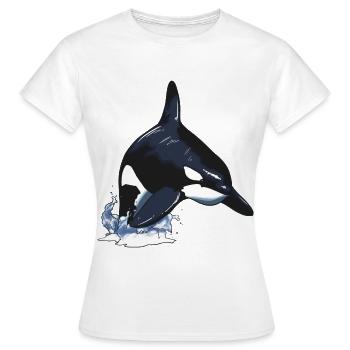 Orques orque baleine à épée saut - T-shirt Femme - blanc - Devant - AI Model Female 172 dark (172cm)