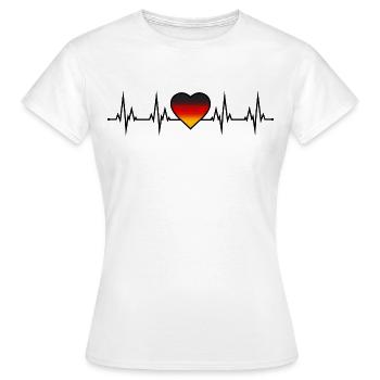 Deutschland Herzschlag EKG schwarz rot gold - Frauen T-Shirt - Weiß - Vorne - AI Model Female 172 dark (172cm)