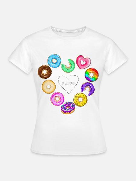Ich liebe Donuts - Frauen T-Shirt - Weiß