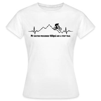 ECG VTT, battement de cœur Saut en VTT - T-shirt Femme - blanc - Devant - AI Model Female 172 dark (172cm)