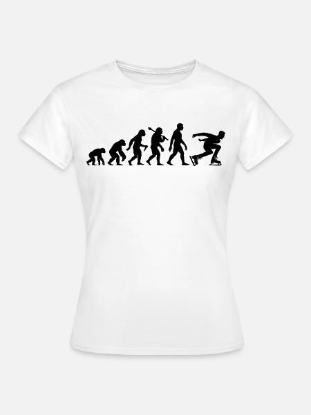 Eisschnellauf Evolution Eisschnellläufer in Action - Frauen T-Shirt - Weiß