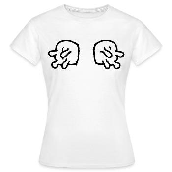 doppeltes Euter - line - Frauen T-Shirt - Weiß - Vorne - AI Model Female 172 dark (172cm)