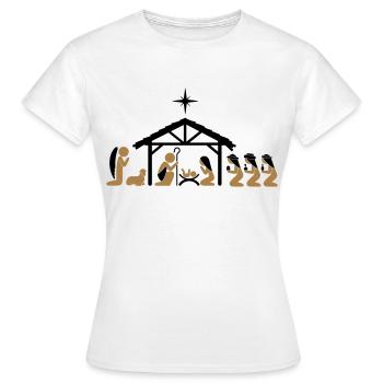 Nativité la veille de Noël - T-shirt Femme - blanc - Devant - AI Model Female 172 dark (172cm)