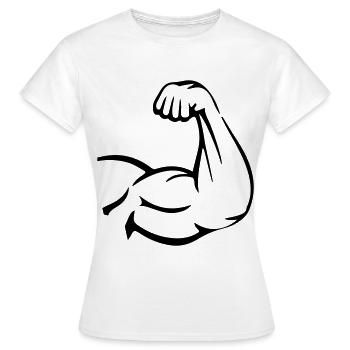 Arm muscles biceps - Women's T-Shirt - white - Front - AI Model Female 172 dark (172cm)
