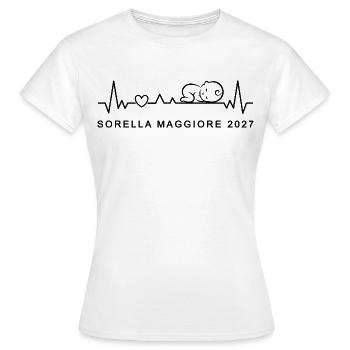Tu Sarai Sorella Maggiore 2027 Battito Cardiaco - Frauen T-Shirt - Weiß - Vorne - AI Model Female 172 dark (172cm)