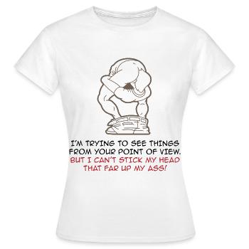 Ich versuche Dinge aus Deiner Sicht zu betrachten - Frauen T-Shirt - Weiß - Vorne - AI Model Female 172 dark (172cm)