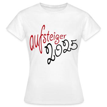 Aufsteiger 2025 Aufstieg - Frauen T-Shirt - Weiß - Vorne - AI Model Female 172 dark (172cm)