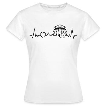 Bowling Skittles Heartbeat pour le club Skittles - T-shirt Femme - blanc - Devant - AI Model Female 172 dark (172cm)