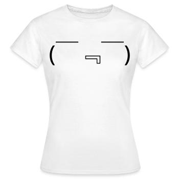 Émotique ( ̄『 ̄) affamée Kaomoji bave - T-shirt Femme - blanc - Devant - AI Model Female 172 dark (172cm)
