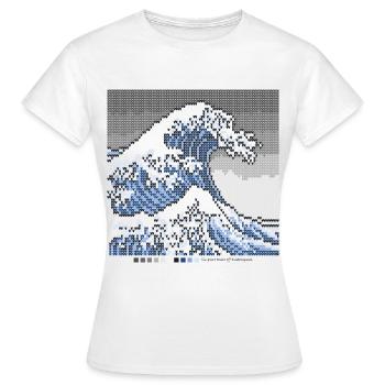 La grande vague au large de Knittingawa - T-shirt Femme - blanc - Devant - AI Model Female 172 dark (172cm)