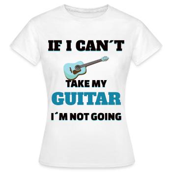 Si I Can’t Take My Guitar - T-shirt Femme - blanc - Devant - AI Model Female 172 dark (172cm)