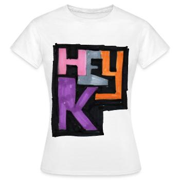 hey K Logo - Frauen T-Shirt - Weiß - Vorne - AI Model Female 172 dark (172cm)